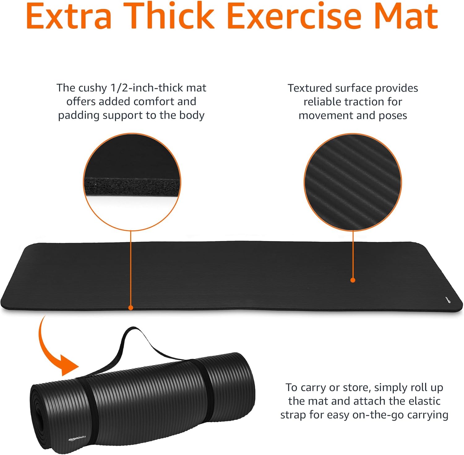 Thick Exercise Mat With Strap